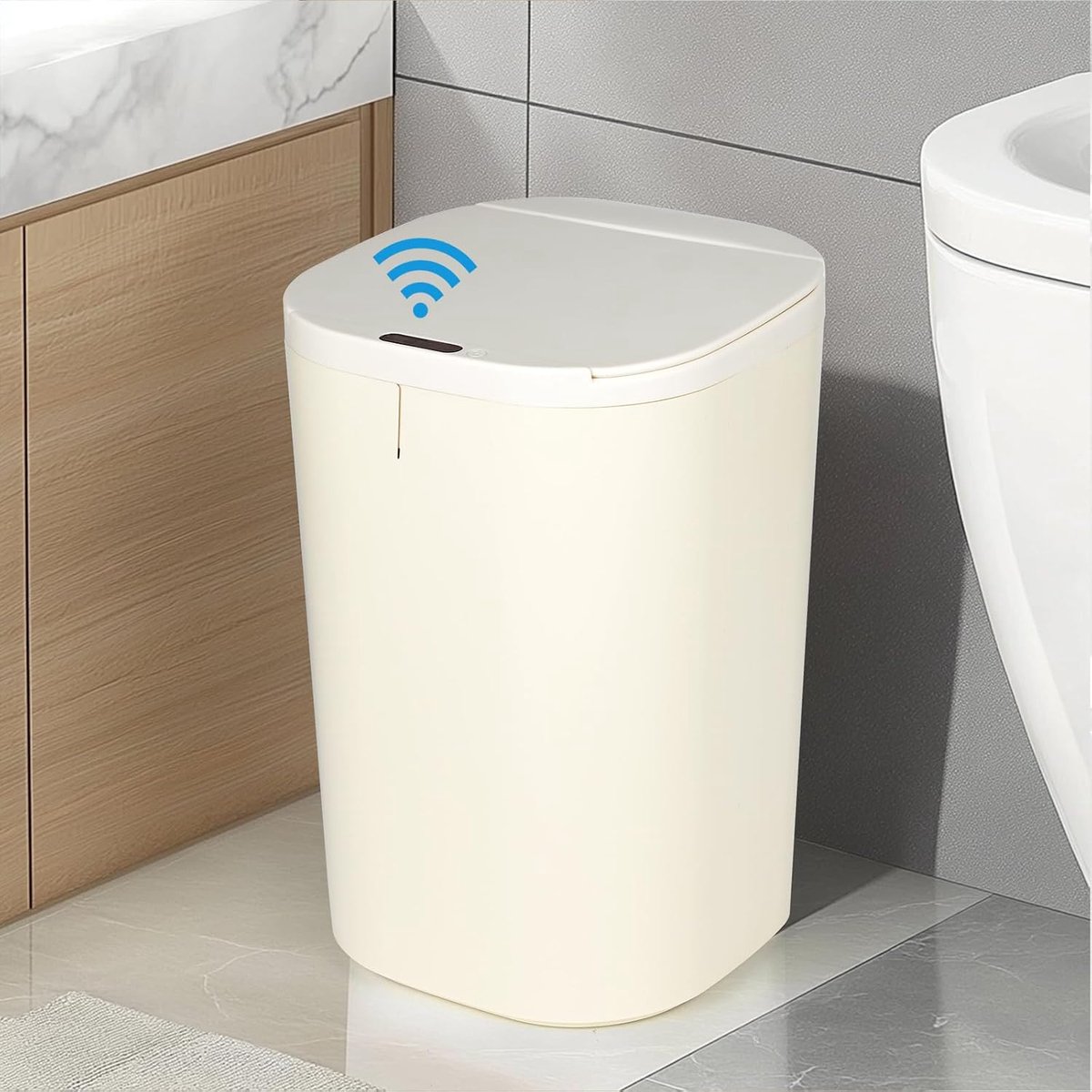 Afvalemmer met sensor, 20 liter, met sensor, vuilnisemmer met deksel, elektrische vuilnisemmer, luchtdicht, automatische vuilnisemmer IPX5 waterdicht, voor slaapkamer, badkamer, keuken