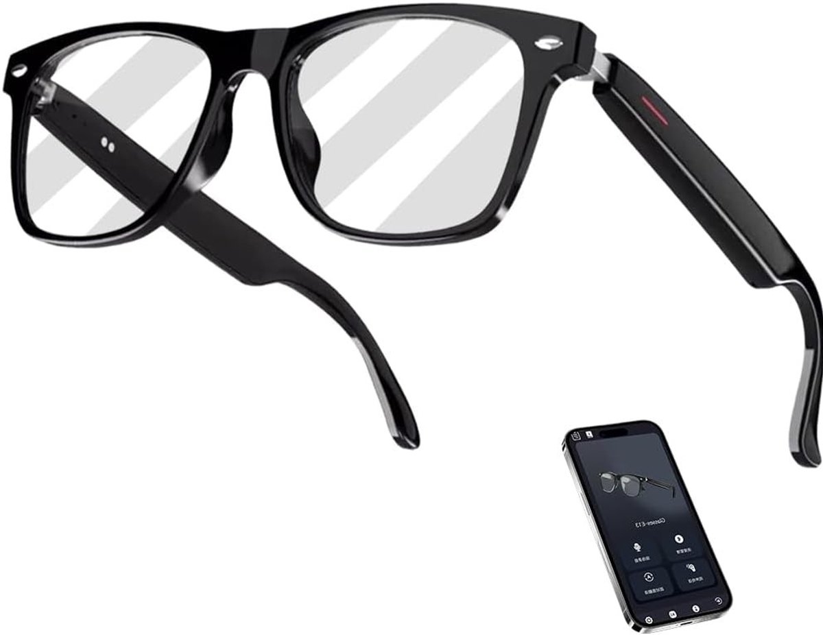 Slimme Bril met AI Vertaling, Bluetooth 5.4 Audio, 144+ Talen, Gesprekken, Muziek en UV-bescherming