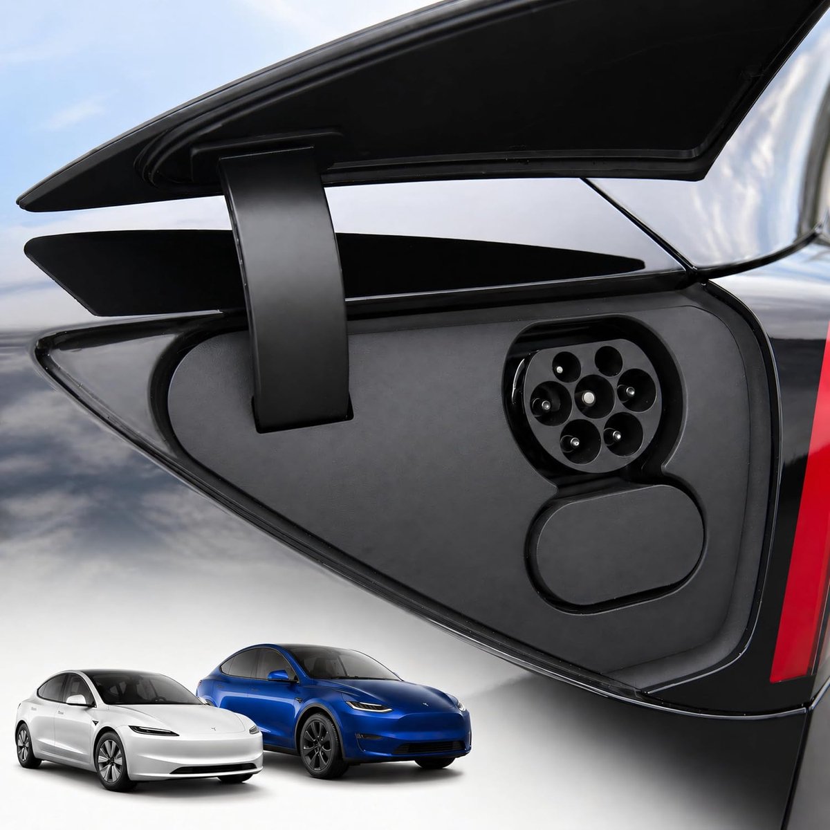 beschermkap voor CCS-poort magnetisch - beschermkap beschermt de DC-laadpoort tegen stof en vocht - geschikt voor Tesla Model S/3/X/Y & andere EV's