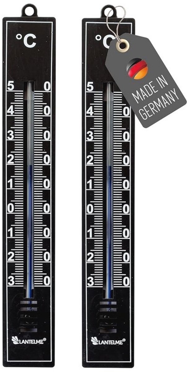 Set van 2 Tuinthermometers -30 °C tot 50 °C, Analoge Kunststof Thermometer, Weerbestendig Binnen en Buiten
