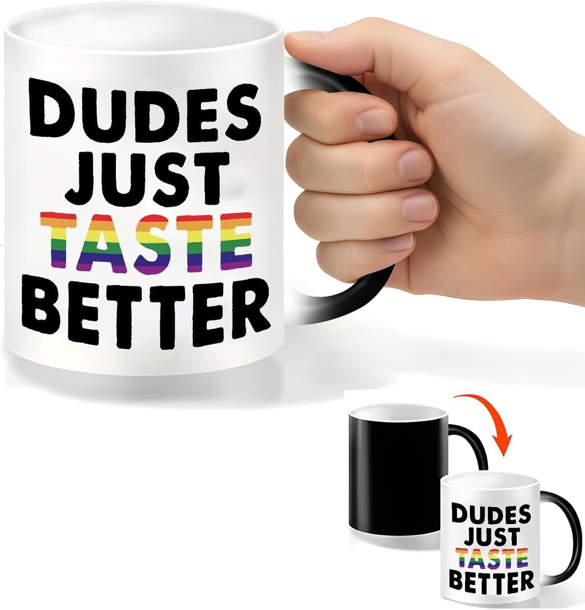 Mok, cadeau voor vrienden, humoristische mok die van kleur verandert