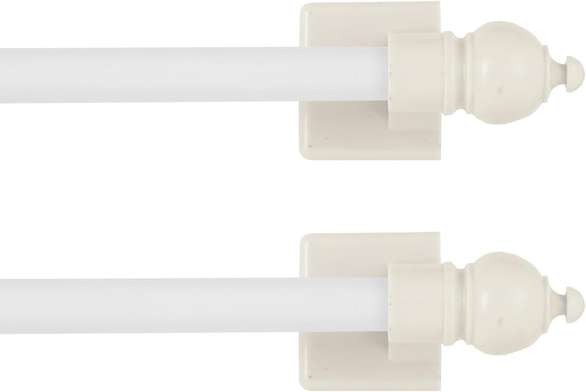 7/16" Multi-Use Verstelbare Petite Cafe Sidelight Magnetische Staven, 8.7-15.7 inch, Wit, 2-Pack
