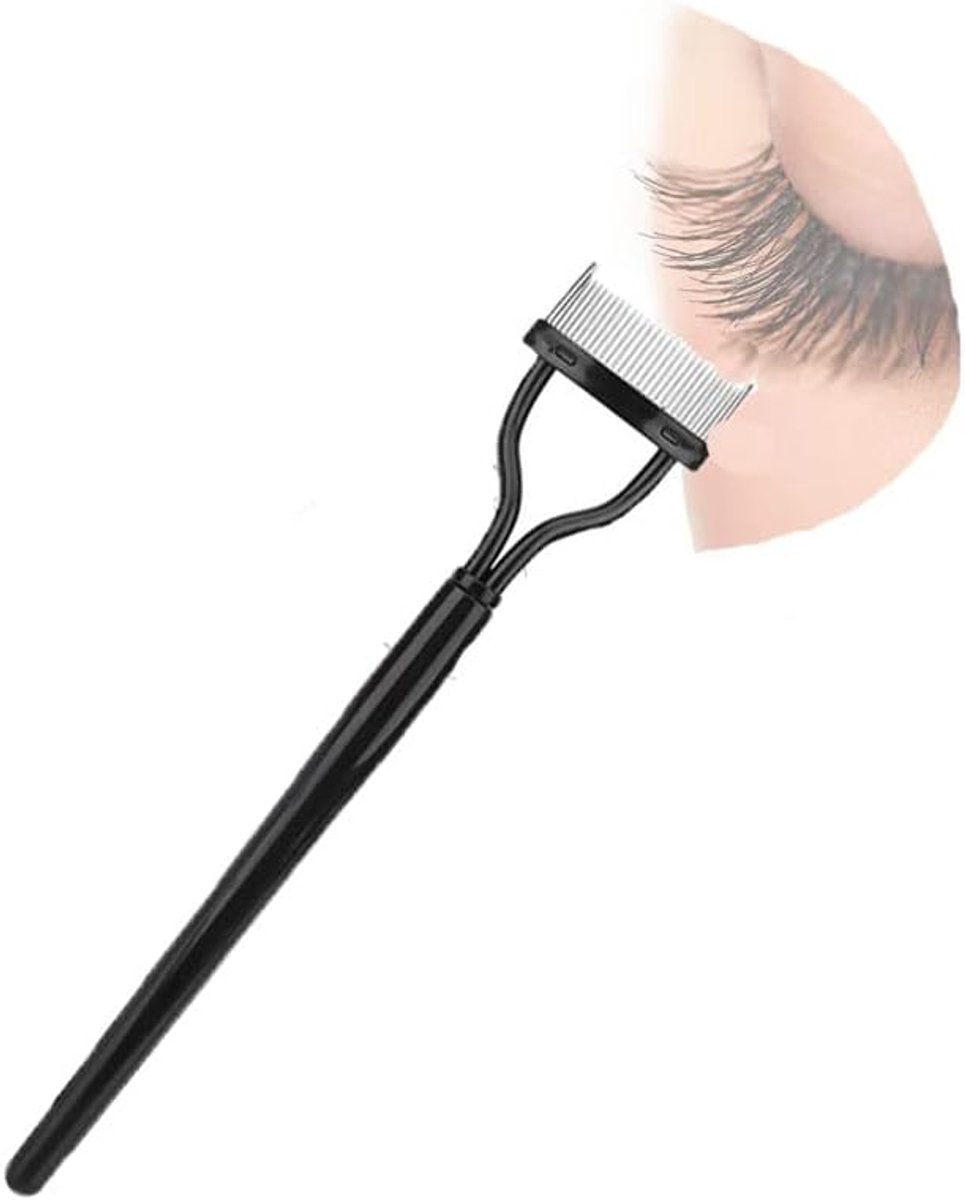 Zalati Wimperkammen Lash Separator Borstel Ronde Hoofd Stalen Naald Voor Make-up Schoonheid Tool
