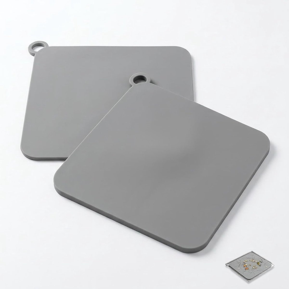 Geurremmend, 2-delig, van siliconen, douchestop, 20 x 20 cm, voor afvoergarnituur, keuken, badkamer, toilet (grijs)