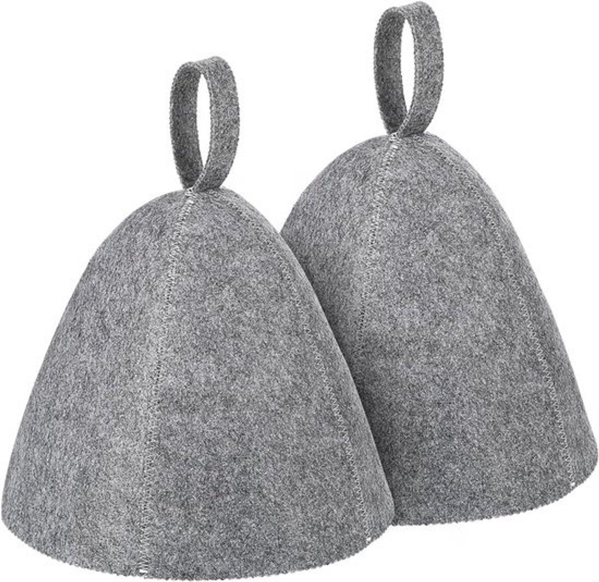 Allecto Plus - Saunamuts Set van 2 - Sauna Hoed Stoom Sauna Wollen Hoed Saunamuts voor Vrouwen Russische Banja Hoed voor Mannen en Vrouwen Badaccessoires Sauna Accessoires (Grijs)
