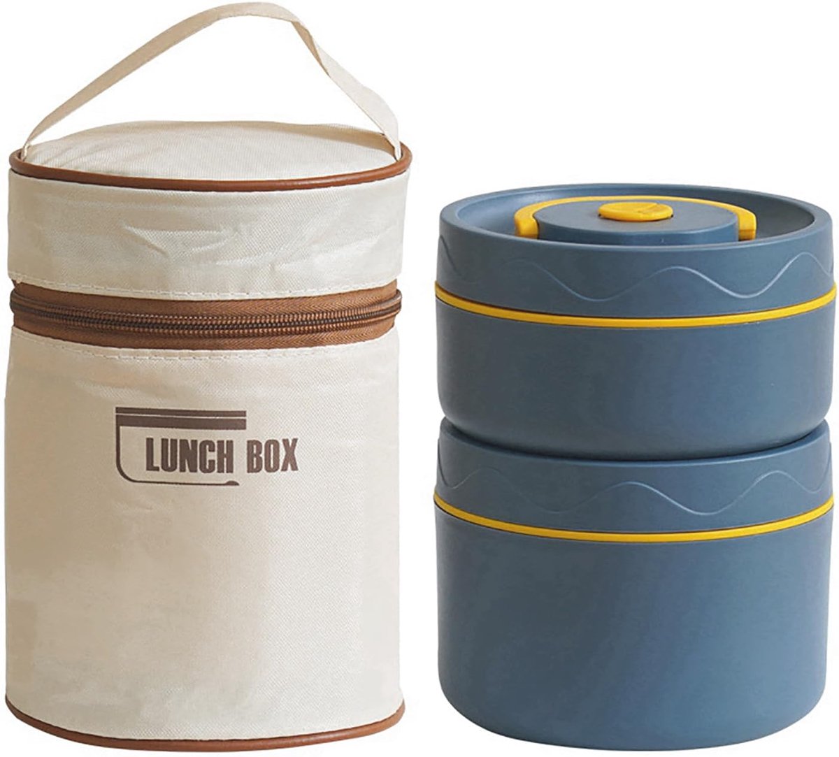 Lunchbox, thermocontainer voor eten met thermotas, roestvrij staal warmhoudcontainer voor hete/koude gerechten, soep, bento-box-container voor kinderen, school, kantoor, outdoor