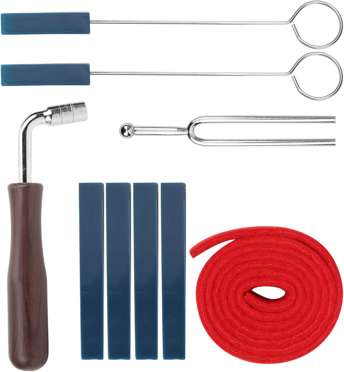 Tuning Set Tool, Professionele Piano Tuning Kit, Dempers Moersleutel Vork Hendel Vilt Temperament Strip Kits Reparatie Accessoires, voor Pianostemmen met Stemapparaat