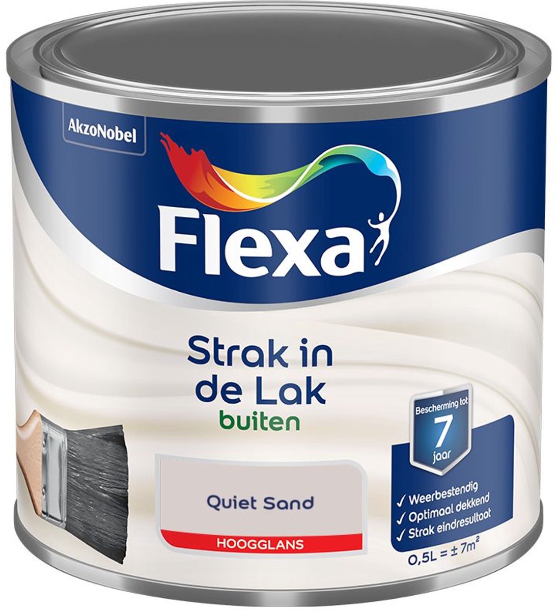 Flexa - Strak In De Lak Buitenlak Hoogglans - Quiet Sand - 500 Ml - Kleur Van Het Jaar 2027