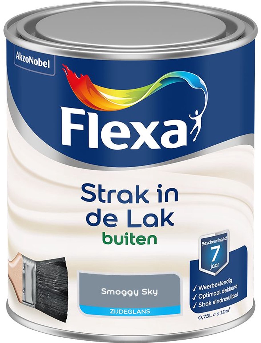 Flexa - Strak In De Lak Buitenlak Zijdeglans - Smoggy Sky - 750 Ml - Kleur Van Het Jaar 2027