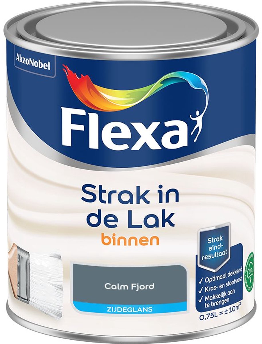 Flexa - Strak In De Lak Binnenlak Zijdeglans - Calm Fjord - 750 Ml - Kleur Van Het Jaar 2027