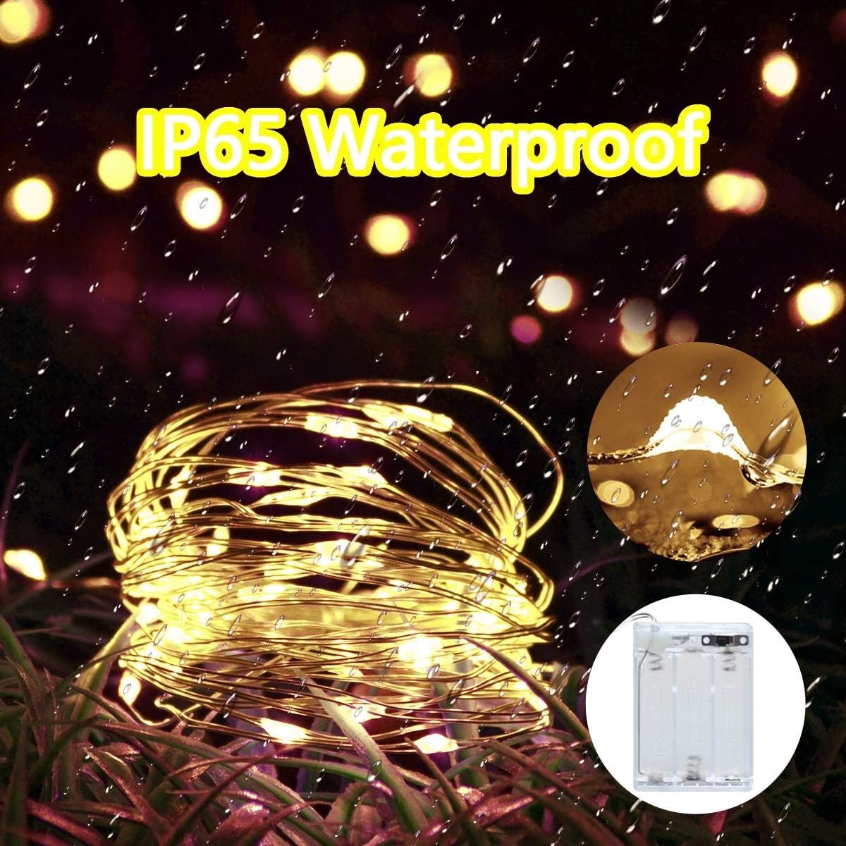 Kerstverlichting raam - Led-lichtsnoer - 5 m - Warmwit - Batterijgevoede Micro Lichtketting voor Binnen en Buiten