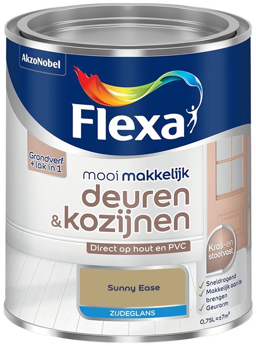 Flexa - Mooi Makkelijk Deuren & Kozijnen Zijdeglans - Sunny Ease - 750 Ml - Kleur Van Het Jaar 2027