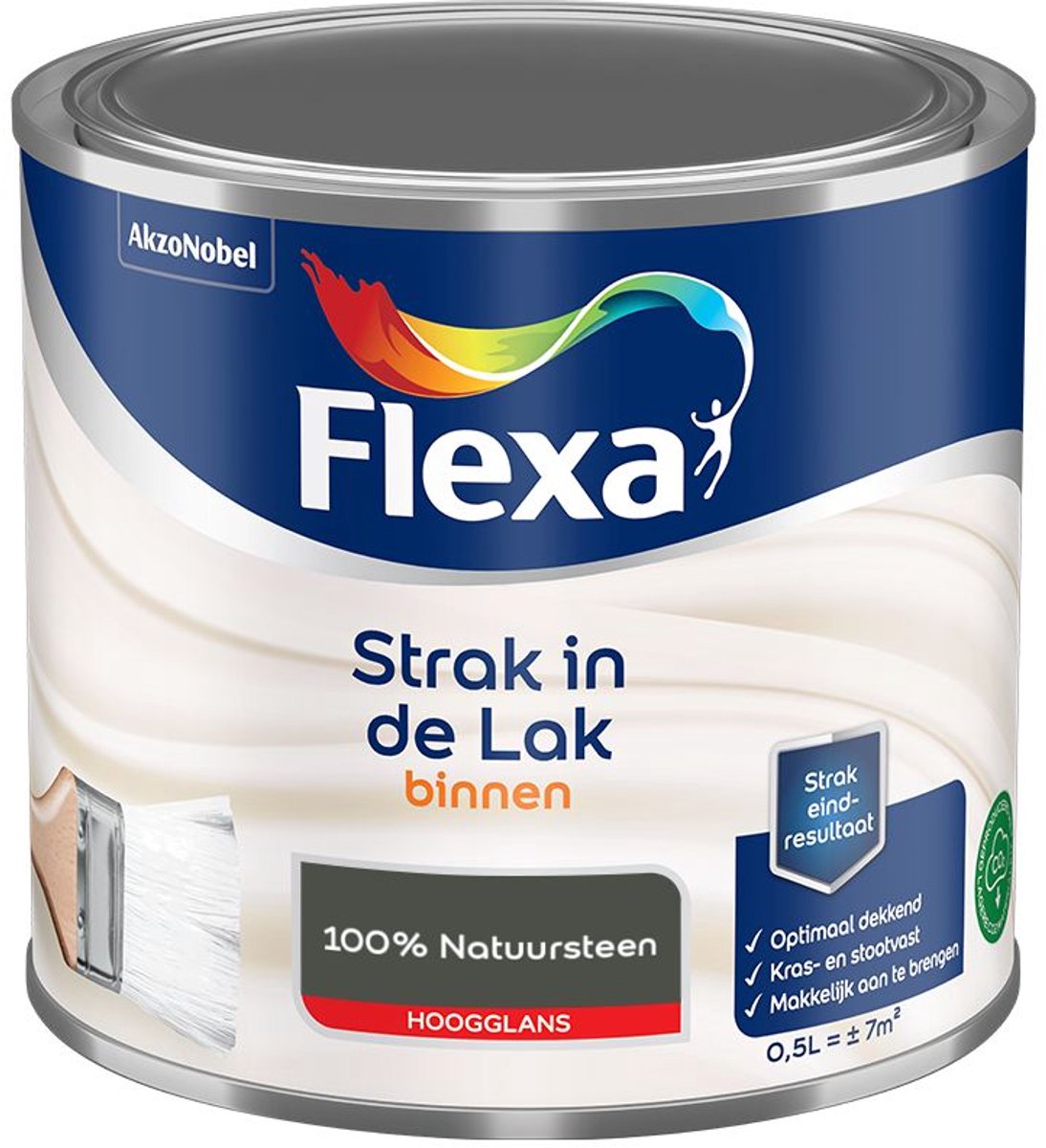 Flexa - Strak In De Lak Binnenlak Hoogglans - 100% Natuursteen - Mengverf - 500 Ml
