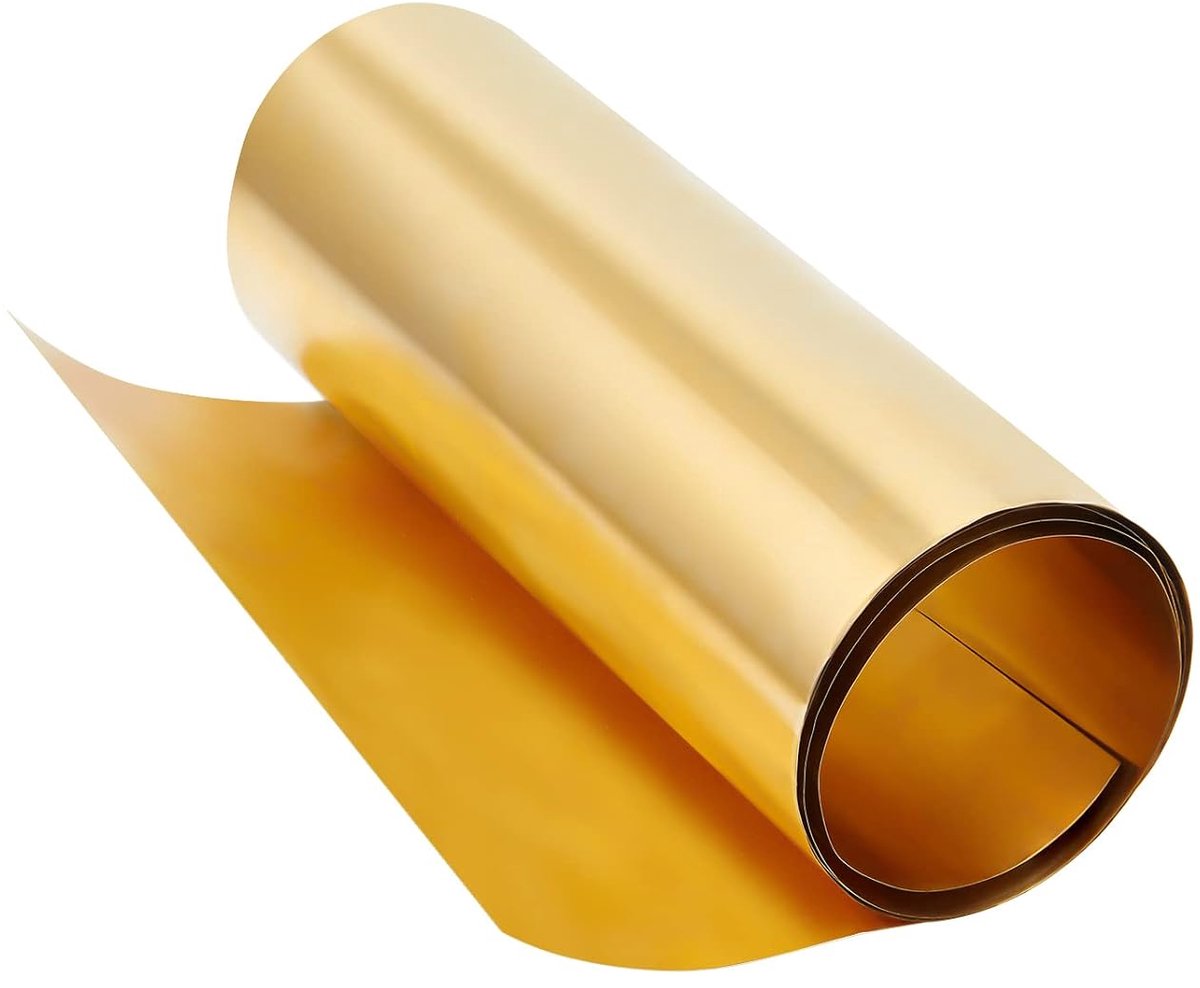 Gouden Messing Blad Rol Metalen Blad Plaat 0,1 mm Dunne Sheet Messing Metal voor DIY Snijambachten Maken 1000 x 200 x 0,1 mm | Dunne messing plaat, gouden messing strepen, messingplaatrol, messingfolie, voor doe-het-zelf snijden, kunsthandwerk
