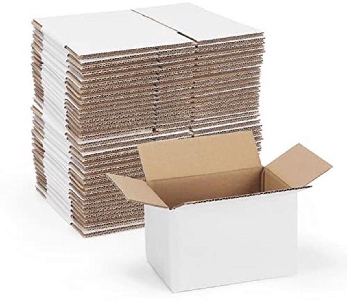 Verzenddozen 6x4x4 voor Kleine Bedrijven - Set van 40, Witte Golfkartonnen Dozen voor Mailings