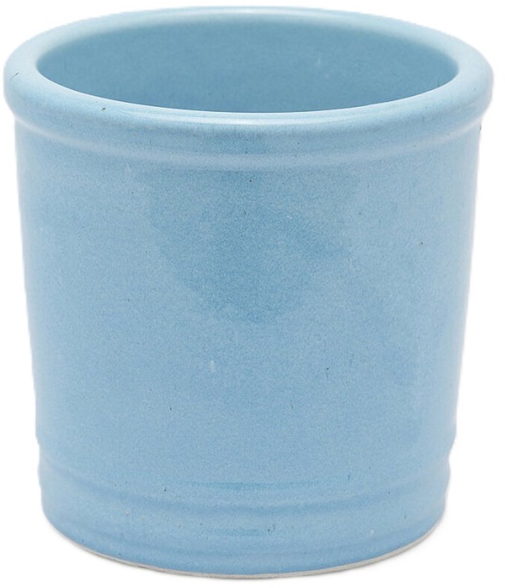 EDG - Bloempot- Keramiek - blauw - D18 x H18 cm - Opening 15,5 cm