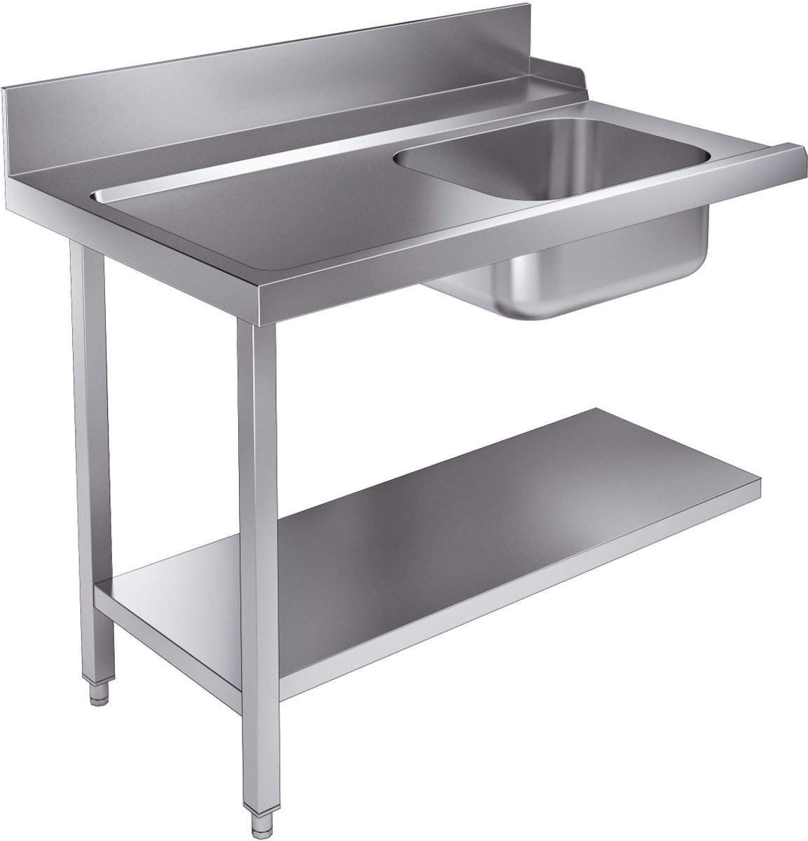CombiSteel AANVOERTAFEL BODEM 1200 LINKS - 7106.1005 - Horeca & Professioneel