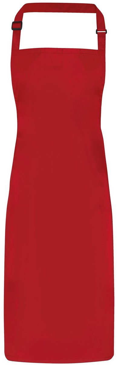 Waterdicht schort met borststuk kleur Rood