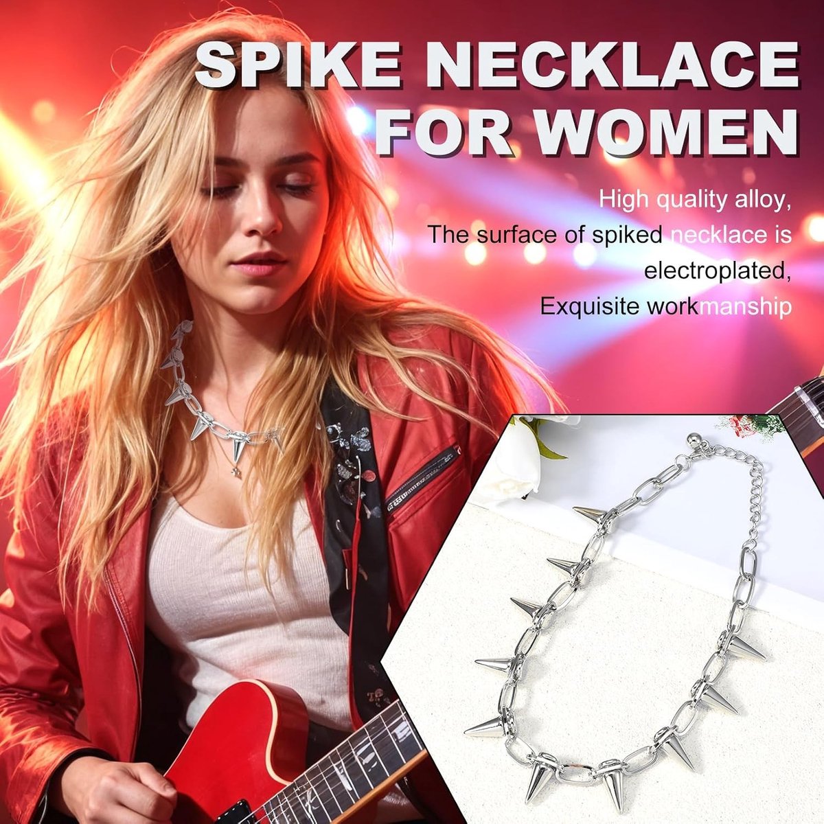 Gothische Spijker Choker voor Dames - Punk Kettinghalsband voor Vintage Feestjes en Modeaccessoires