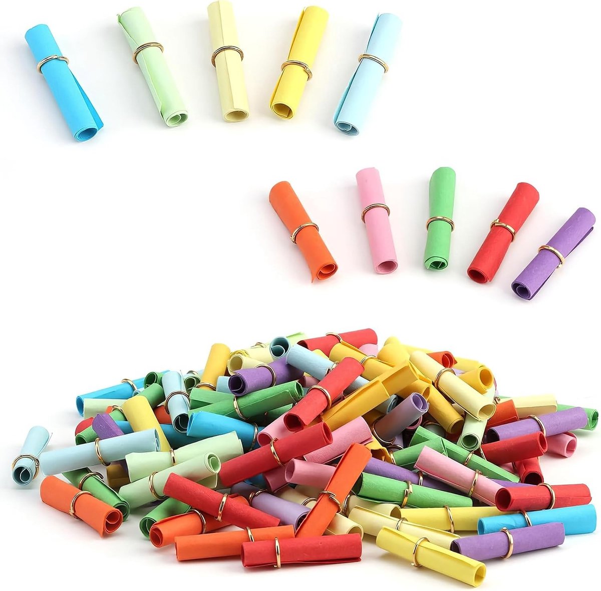 200 Stuks Wenspapier Rollen, Kleurvolle Berichten en Scrolls voor Creatieve Decoraties en Ambachten