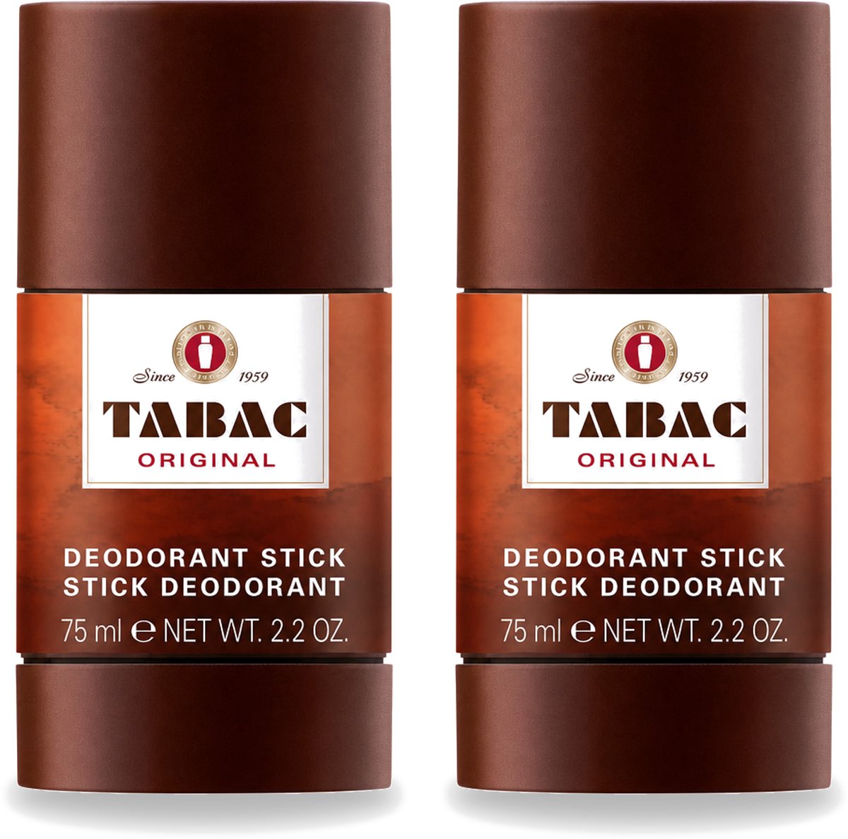 2 x Tabac Original - Deodorant Stick - Langdurige frisheid - 75 ml - Voordeelverpakking - 2 stuks