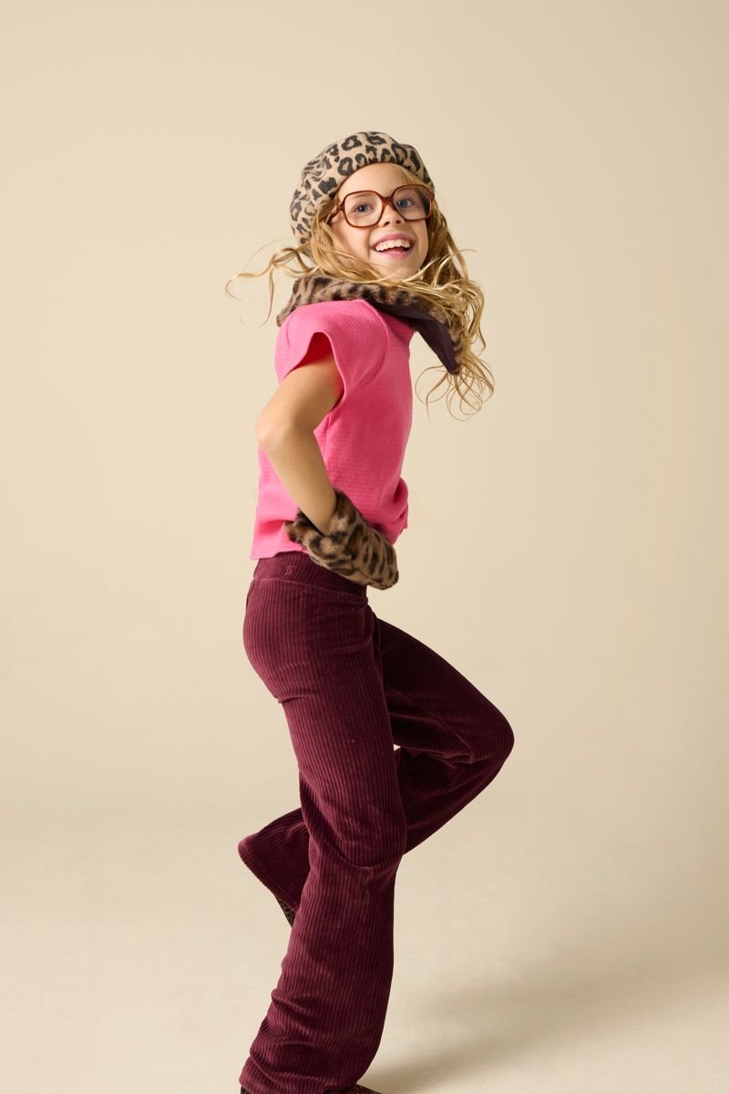 Sissy-Boy - Donkerrode velvet wide leg legging