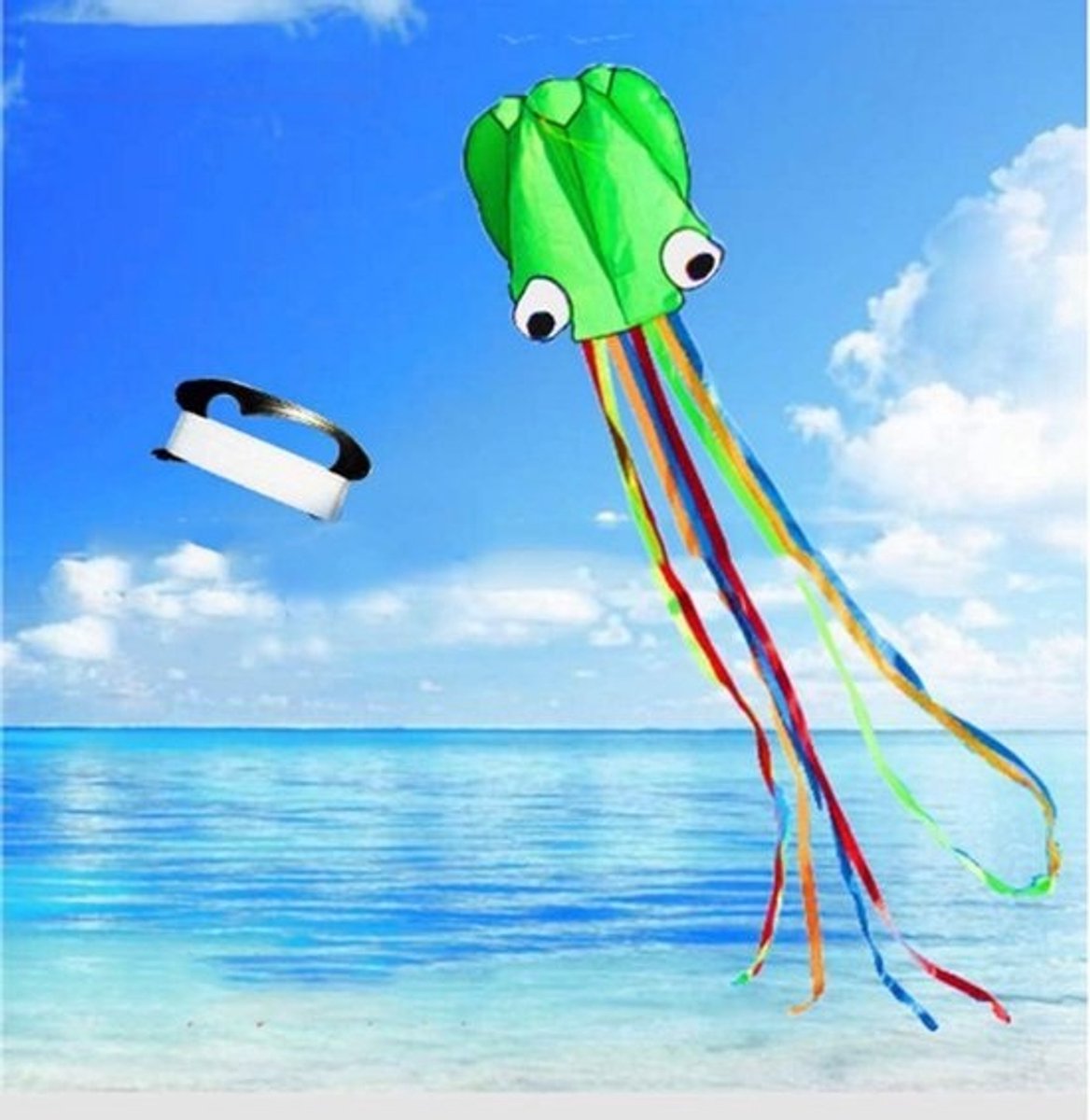 Grote Octopus Vlieger voor Kinderen - Duurzaam en Eenvoudig Op te Vangen - Inclusief 100 Meter Lijn (Paars)
