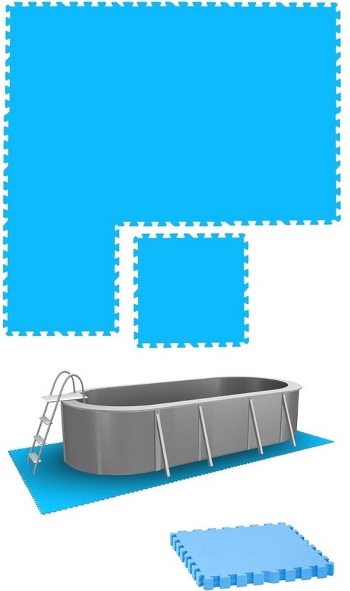 Grote Zwembadmatten 50 x 50 cm - Dikke Onderlaag voor Zwembaden - Buitenmat voor Zwembadbescherming