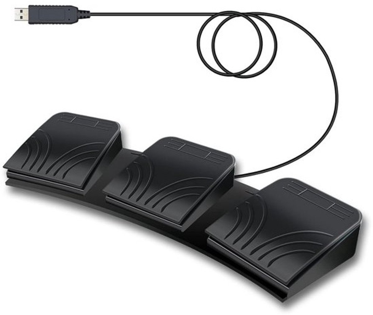 USB Voetpedaal met Drie Trappen voor PC Bediening en Gaming