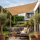 TuinChamp Schaduwdoek polyester beige 3x4m - Waterdicht - Rechthoek - Zonnescherm balkon - Zonnescherm doek - Tuin zonnescherm