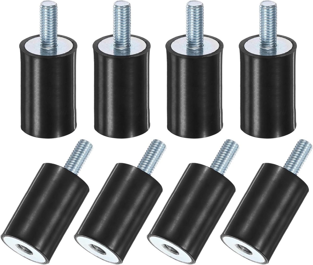 8 Rubber Houders D 25 mm x H 40 mm Cilindrische Trillingsisolatoren Schokdempers met Draadstangen M8 x 20 mm voor Luchtcompressor en Geluidsreductie