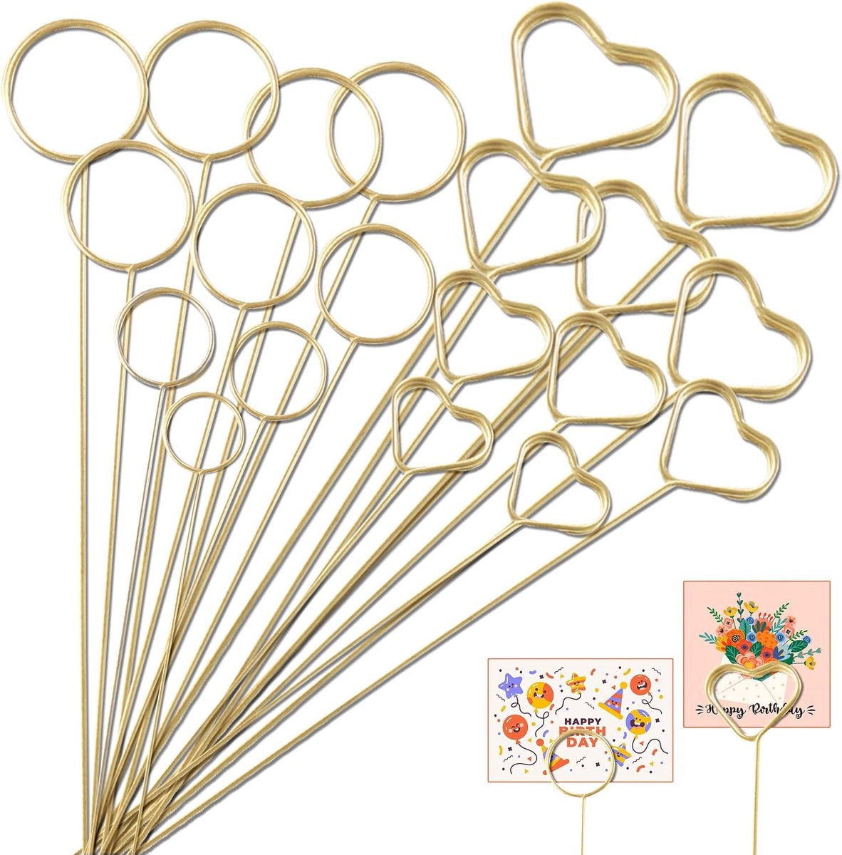 40 stuks Bloemen Plaatskaarthouder, Gouden Bloem Tafelkaarthouders, 30 cm Bloem Fotohouders Metalen Fotohouder voor Bruiloft Taart en Boeket
