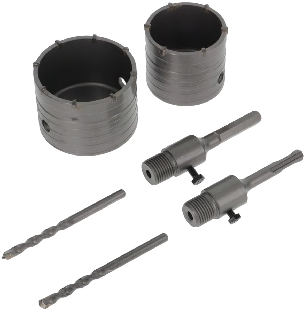 Dozenverzinkset 82 mm & 68 mm incl. SDS Plus & zeskantige adapter, 2 centreerboren - ideaal voor beton, metselwerk en baksteen | professioneel gereedschap voor stopcontacten en