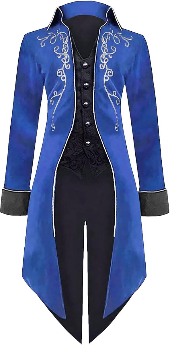 Steampunk-jas voor heren, middeleeuwse, renaissance-steampunk-jas, vintage gothic retrojas, kostuum voor Halloween