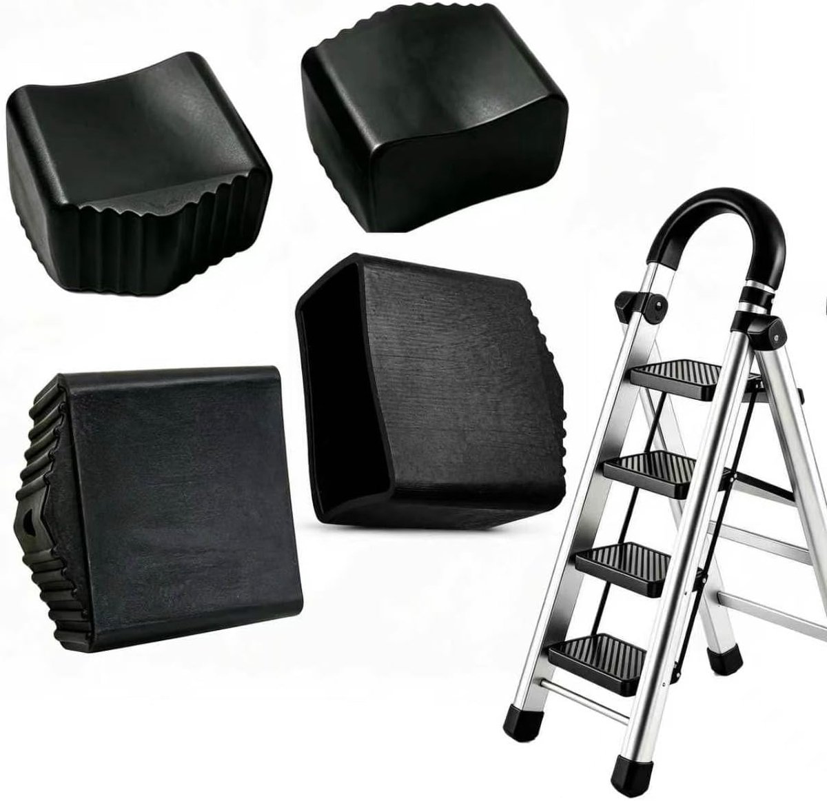 4 stuks laddervoetjes vervanging, antislip laddervoetenset