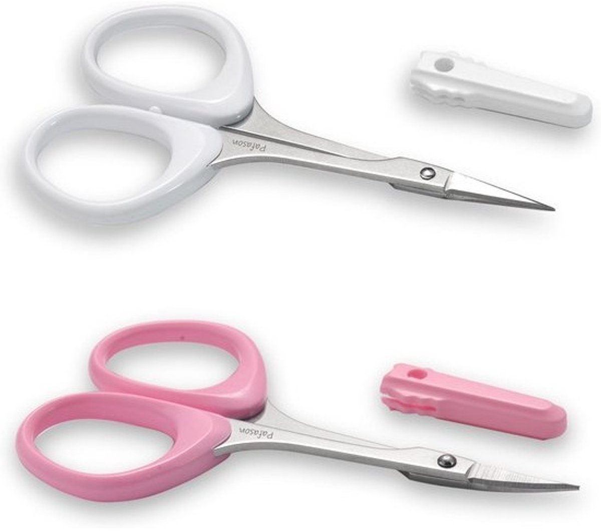Roestvrijstalen Wenkbrauw- en Wimperschaar Set met Veiligheidskap voor Wimperextensies