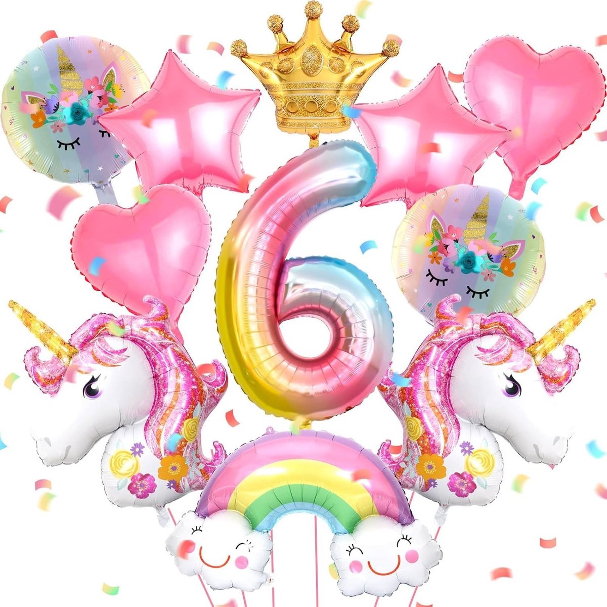 Hart folieballon - Roze eenhoorn - Verjaardagsdecoratie voor meisjes - Folieballonnen met diverse vormen - Voor kinderverjaardag