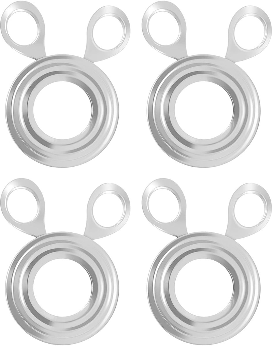 Eierschalenopener met één knop dekselsnijder, roestvrij staal, zilver, 10 x 7,7 cm, set van 4