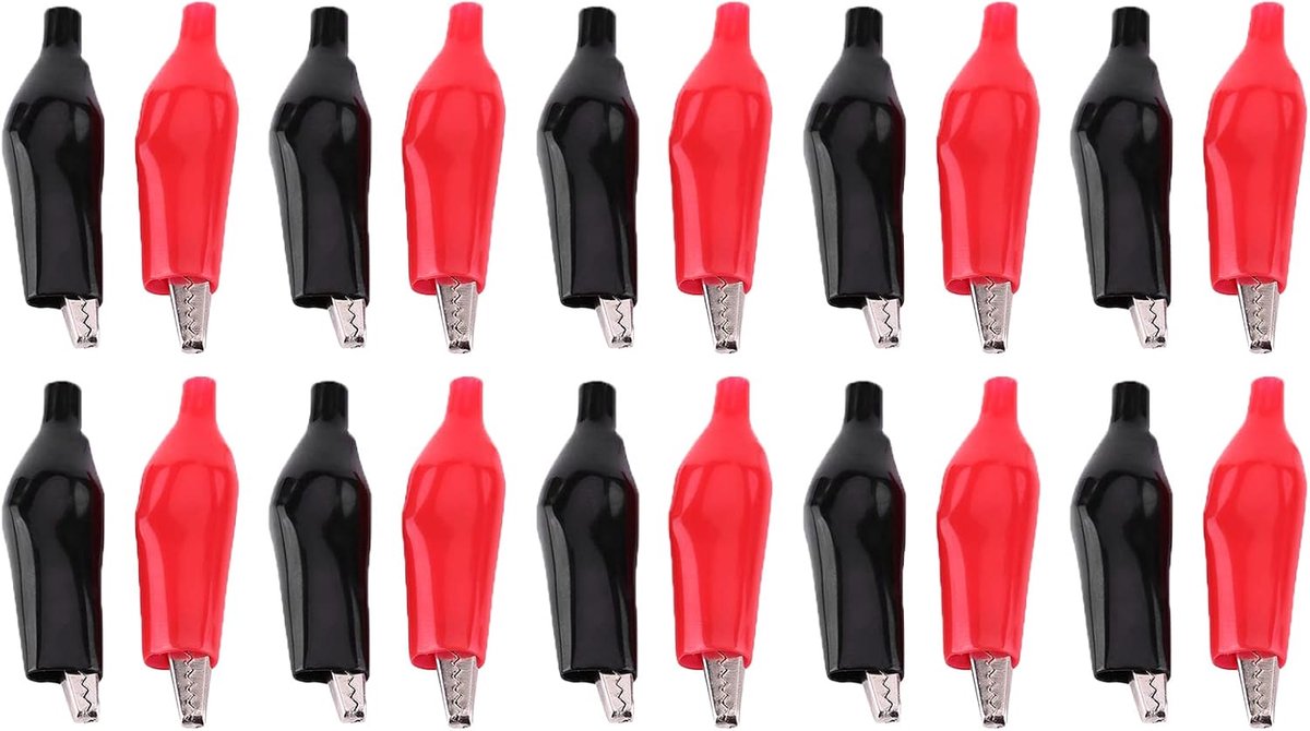 20 Stks 28 MM Krokodil Clip PVC Mouw Krokodil Connector Elektrische Testen Clips Elektrische Klem voor Testen Sonde Meter