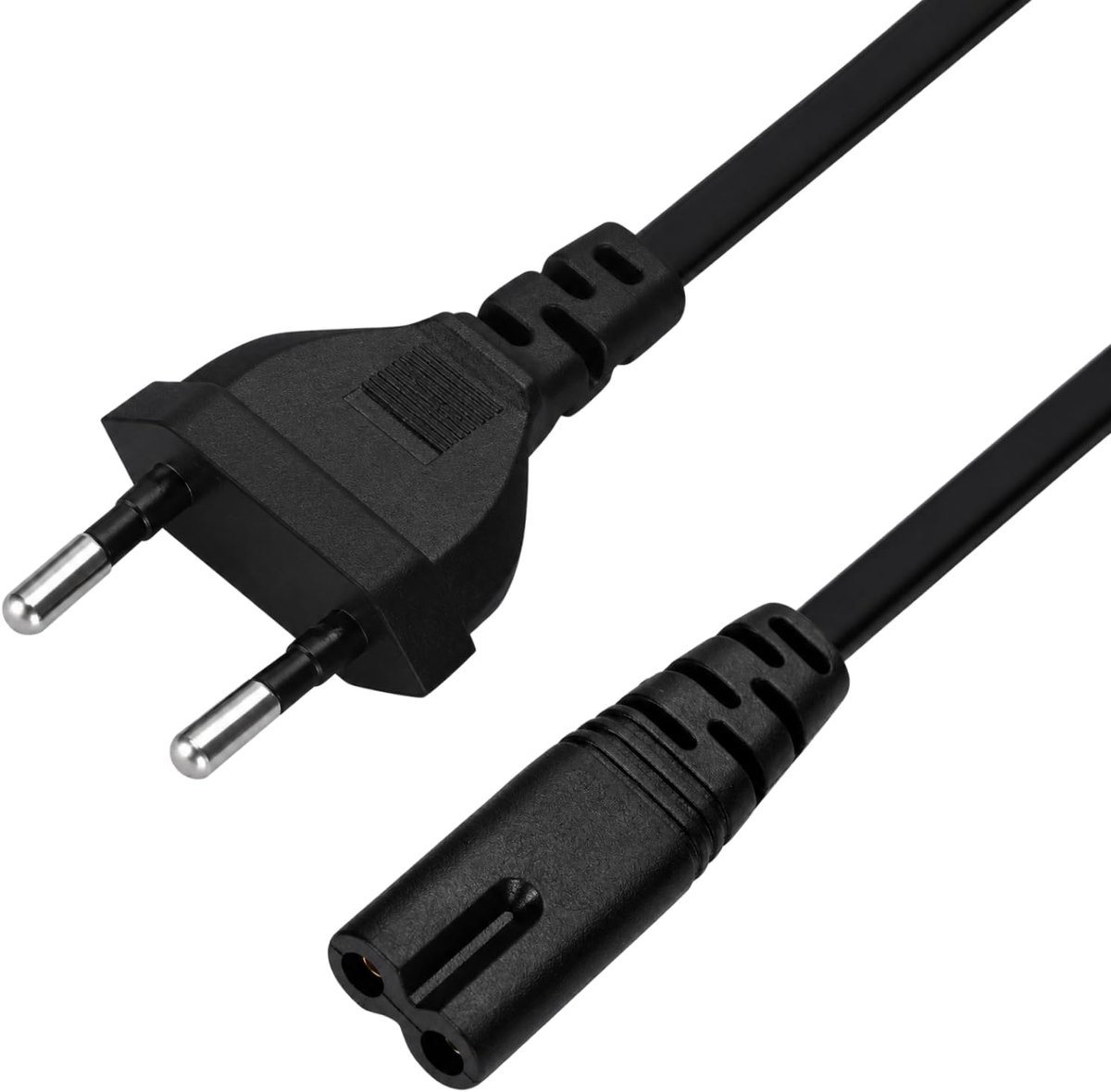 3 m C7 stroomkabel eurostekker type C naar C7-bus, 2-polige netsnoer, zwart, aansluitkabel voor PS5/PS4/Xbox Series X/S, TV, Blu-ray-speler, laptopvoedingen - Eurokabel verlengkabel