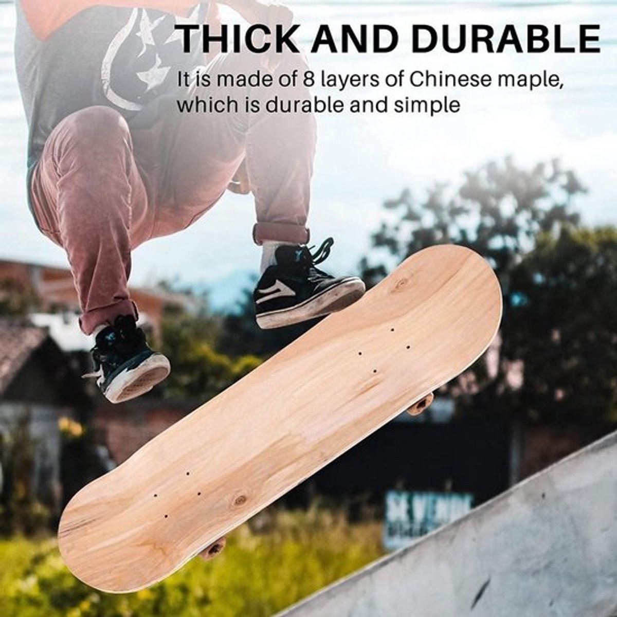 8 inch 8 lagen esdoorn blank dubbel concave skateboards - natuurlijke skate deck board met esdoorn tafel