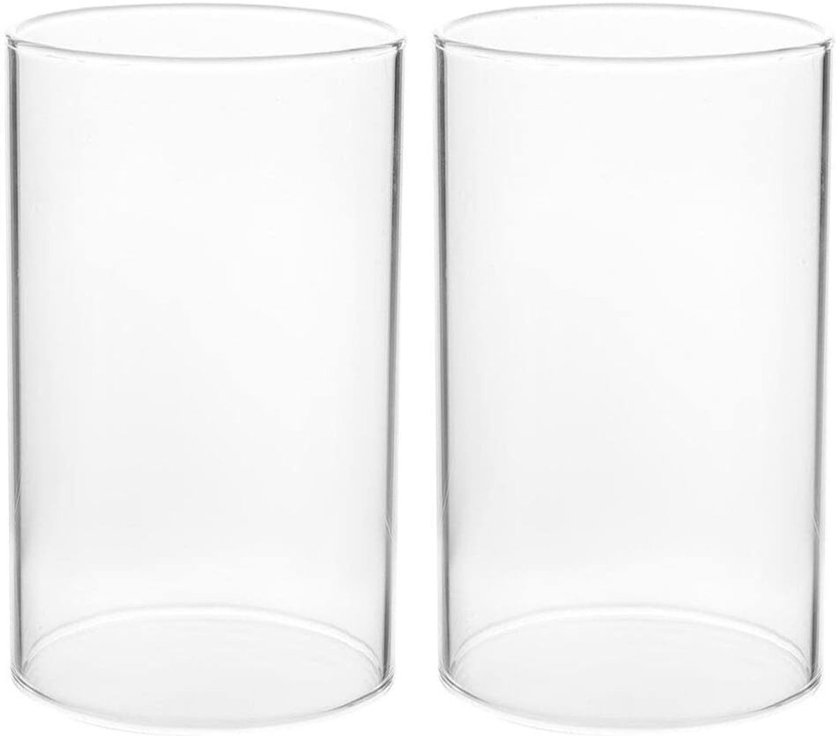 Krubdecoratie, 2 stuks orkaankandelaars, beide uiteinden, open glazen lampenkap, cilinderkandelaar, huls, schoorsteenpijp voor wassmeltverwarmer