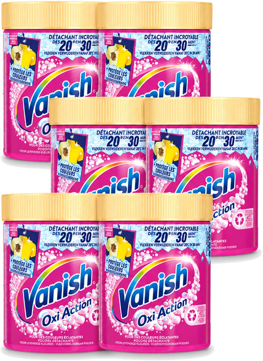 6 x Vanish – Wasbooster Poeder – Oxi Action Gekleurde Was – 470 g - Voordeelverpakking - 6 stuks