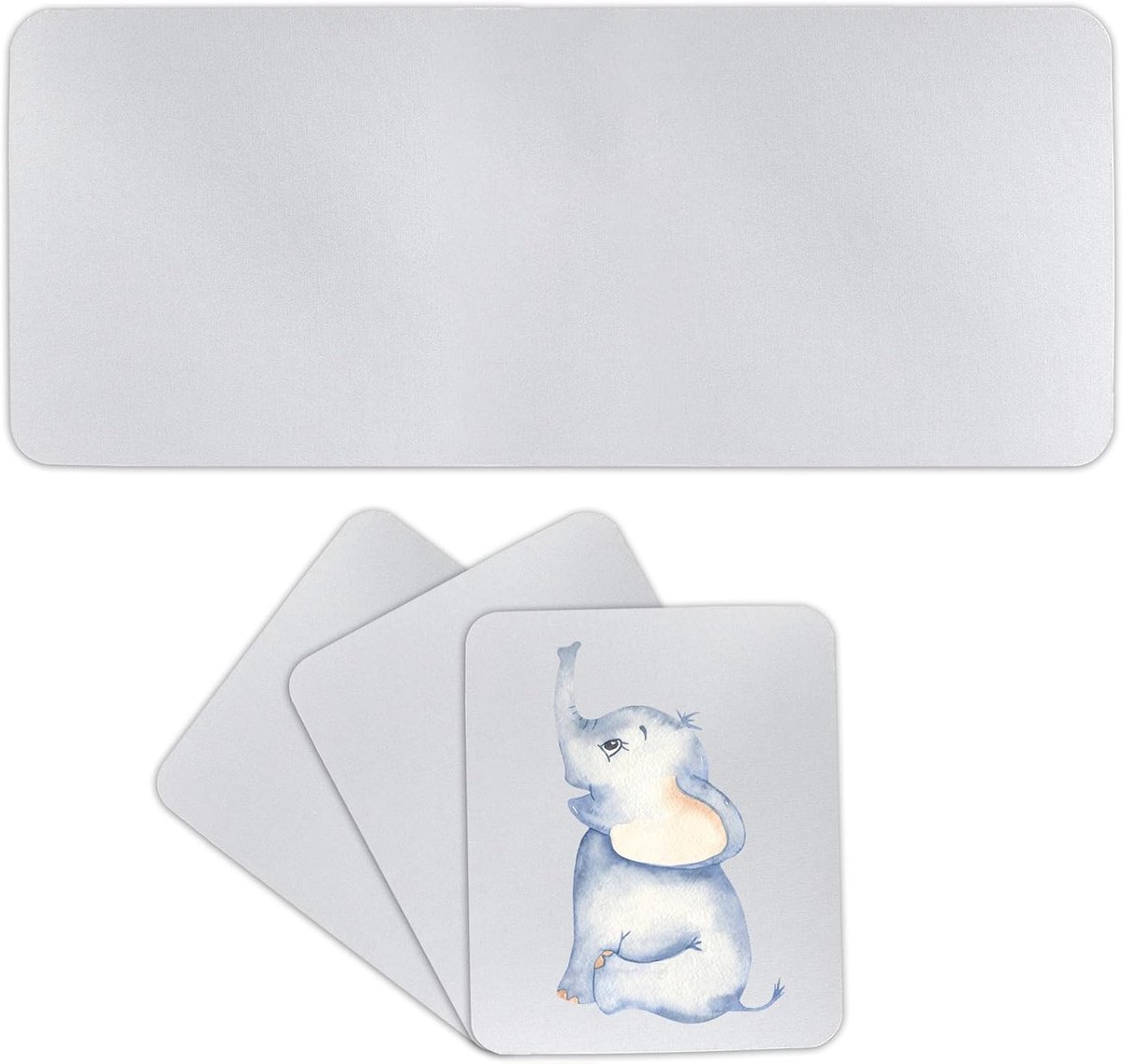 Set van 4 blanco rechthoekige sublimatie muismatten voor sublimatie computer aanpasbare doe-het-zelf antislip achtergrond voor overdracht afdrukken ambachten cadeau wit