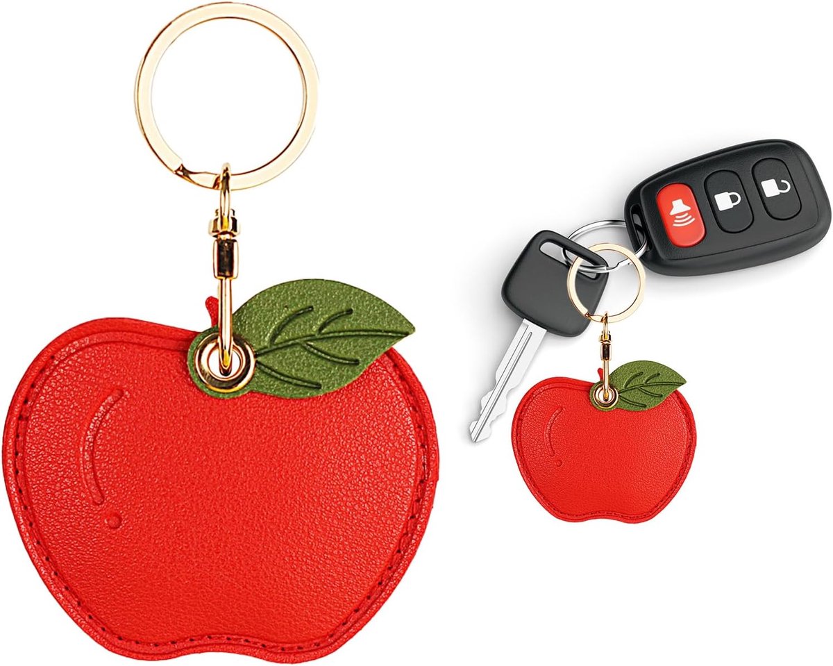 lederen sleutelhanger houder voor Apple Airtag, beschermende luchttagklep met sleutelhangerring, anti-scratch airtags case voor sleutels