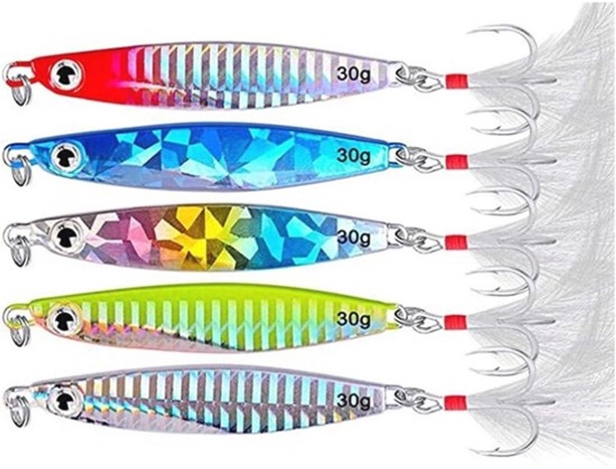 Vissen lokaas set – 5 stuks metalen vis lokaas pailletten lepels voor zee en zoetwater