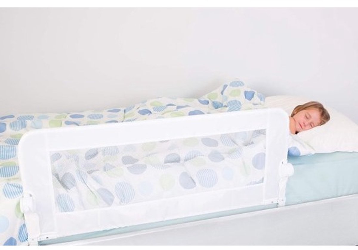 Maggie Peuter Bed Rails Guard - Opvouwbare & Draagbare Bed Veiligheidsbarrière - Geschikt voor Verzonken, platte en latten bedbodems tot kingsize matras - 110cm breed x 50cm hoog - wit - Model G7742