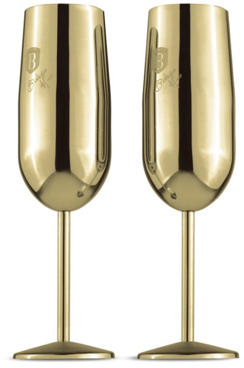 Set van 2 champagneglazen van 260 ml, Gold