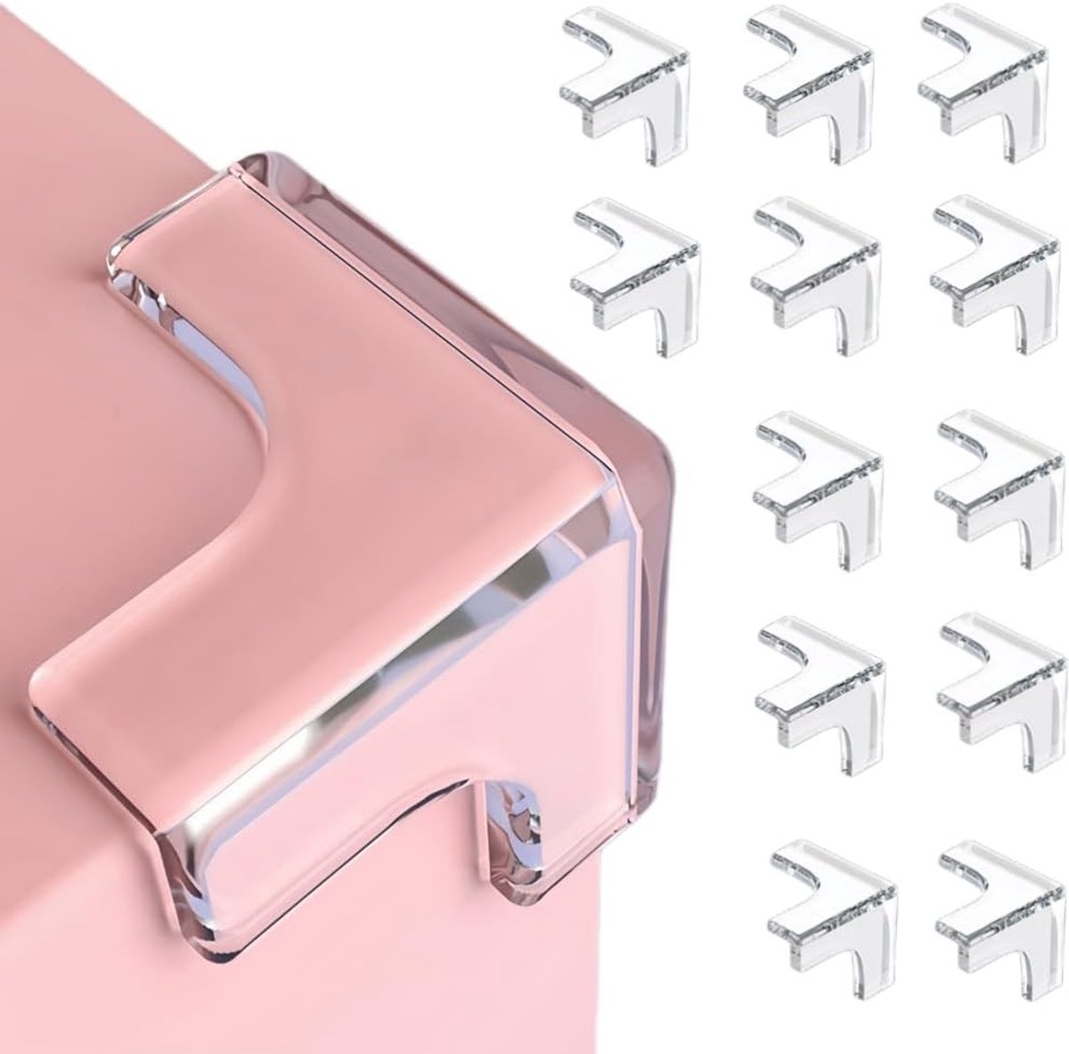Hoekbeschermer muur - Transparant - T-vormige hoekbescherming - Flexibel PVC - Veiligheid voor kinderen