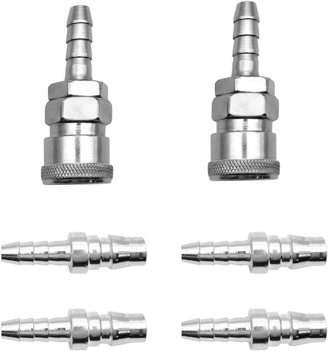 8 mm Gasadapter voor Compressieluchtslangen, Snelle Koppeling en Gas Slangfittingen voor Barbecues, Campers en Caravans, Set van 6